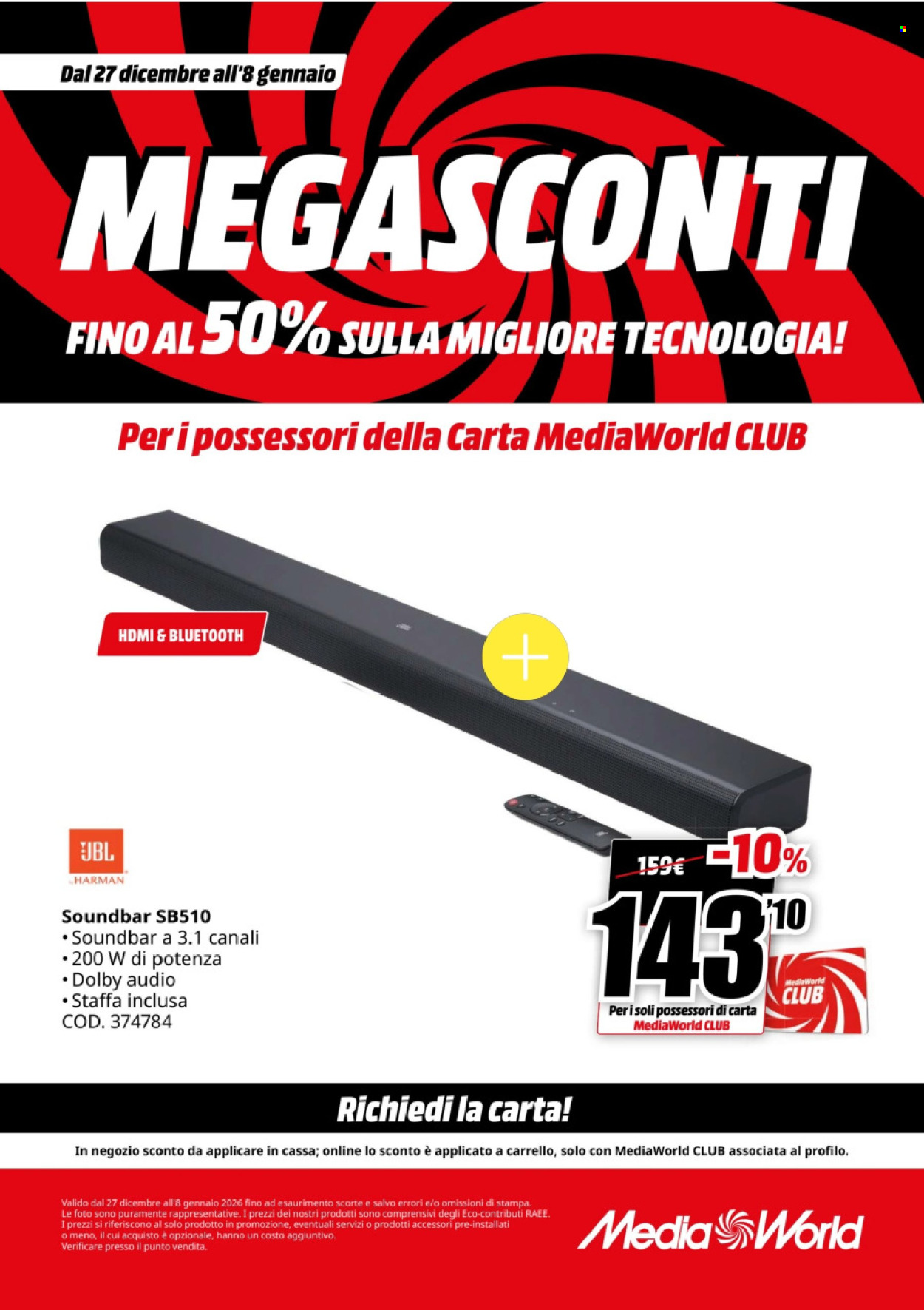 Volantino MediaWorld - 27/12/2025 - 8/1/2026. Pagina 41