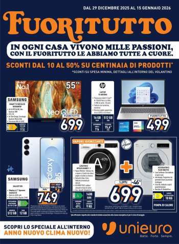 Volantino Unieuro - 29/12/2025 - 15/1/2026.