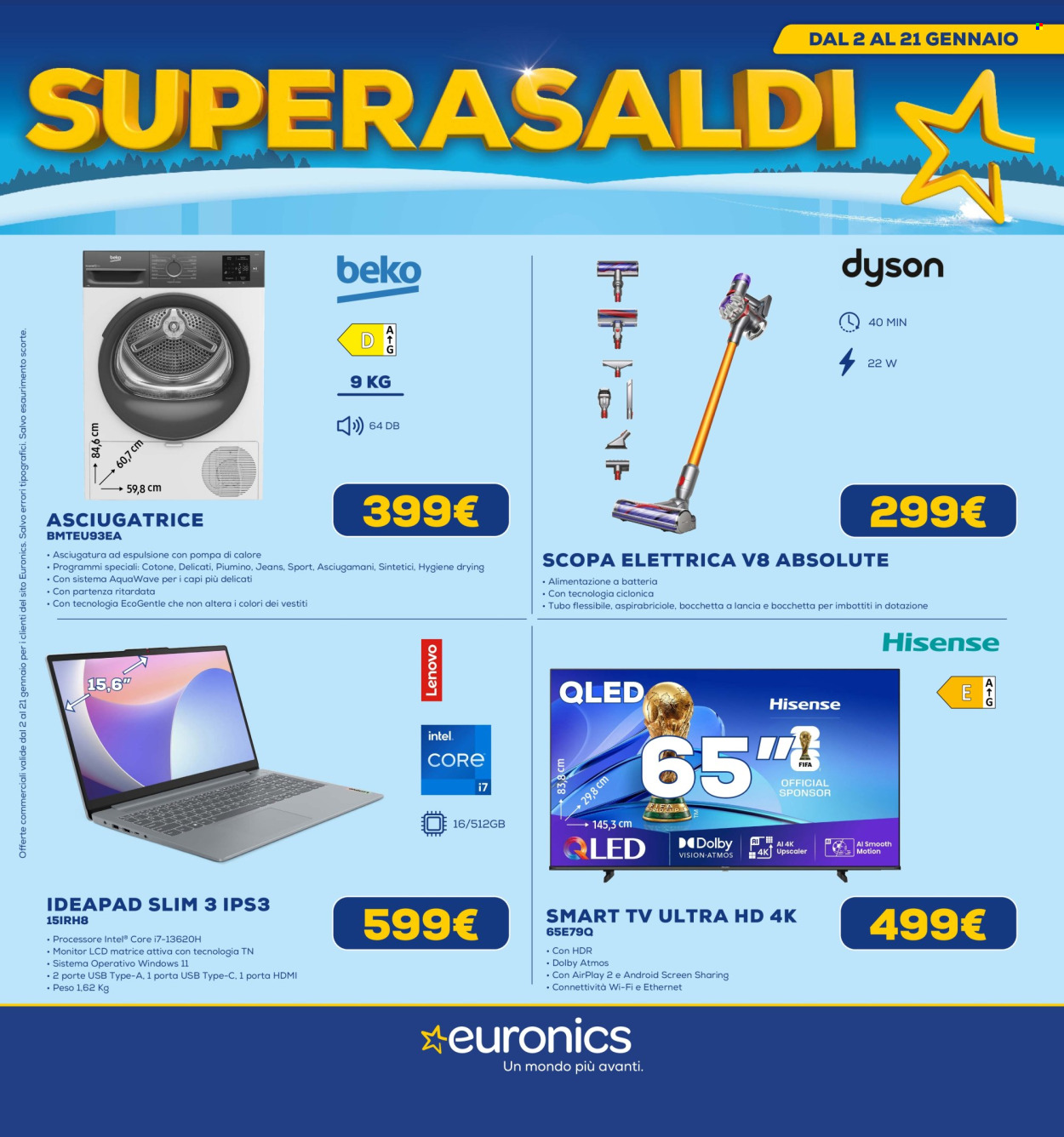 Volantino Euronics - 2/1/2026 - 21/1/2026. Pagina 1