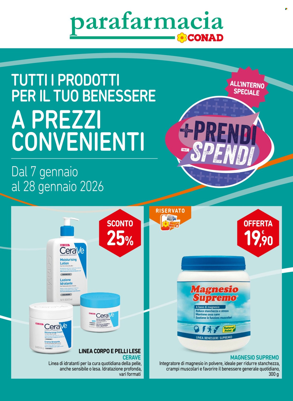 Leták Parafarmacia Conad - 7.1.2026 - 28.1.2026. Strana 1