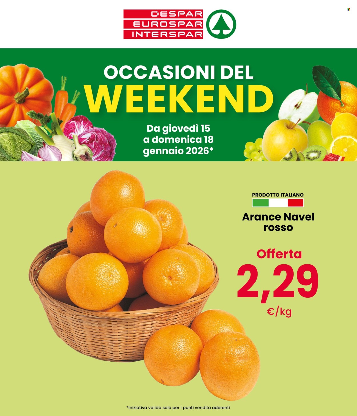 Volantino Eurospar - 15/1/2026 - 18/1/2026. Pagina 1