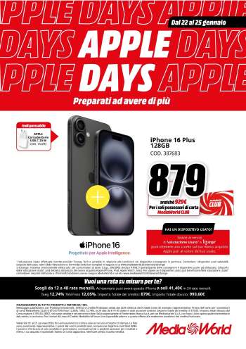 thumbnail - Volantino MediaWorld - Apple Days