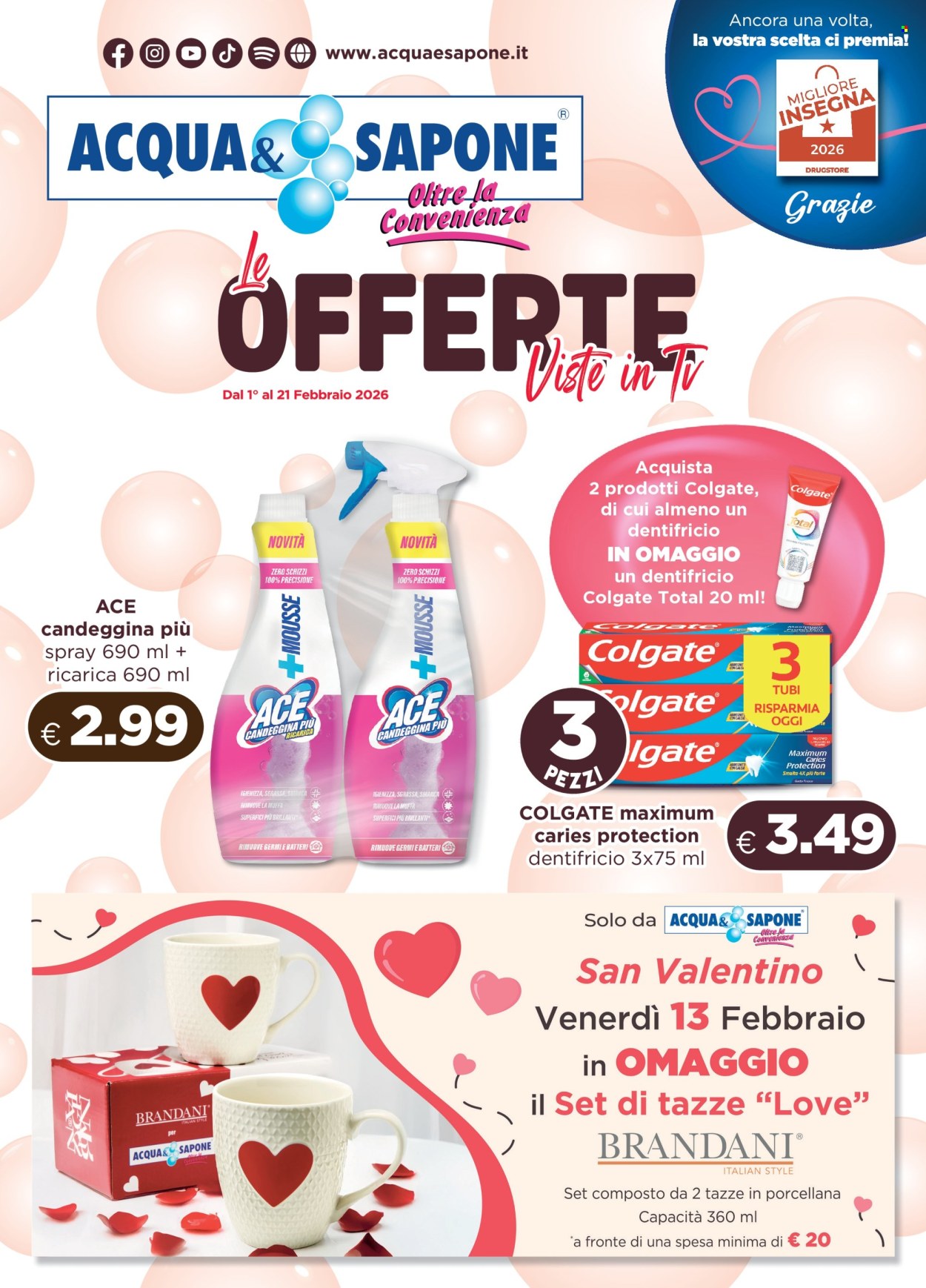 Leták Acqua & Sapone - 1.2.2026 - 21.2.2026. Strana 1