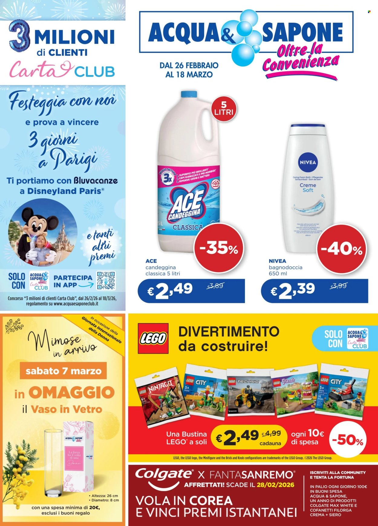 Leták Acqua & Sapone - 26.2.2026 - 18.3.2026. Strana 1