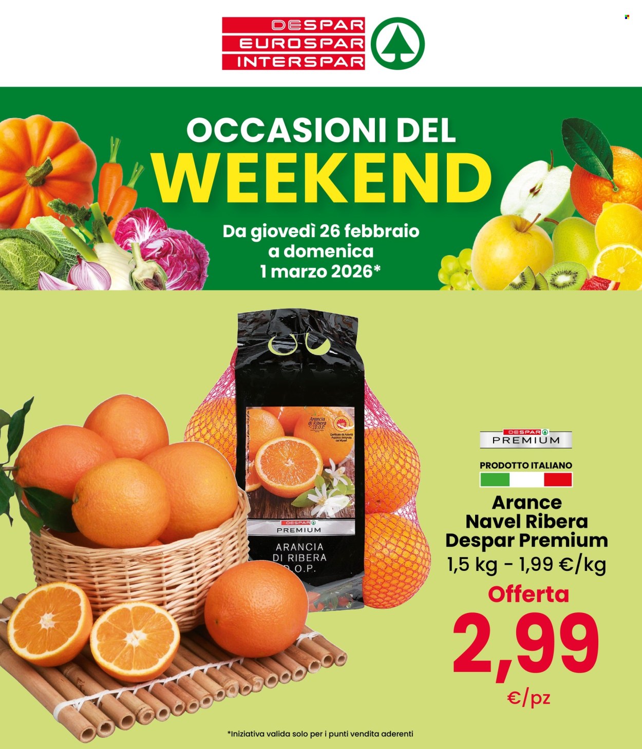 Volantino Eurospar - 26/2/2026 - 1/3/2026. Pagina 1
