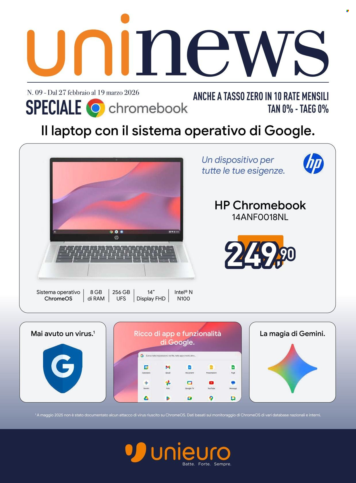 Volantino Unieuro - 27/2/2026 - 19/3/2026. Pagina 1
