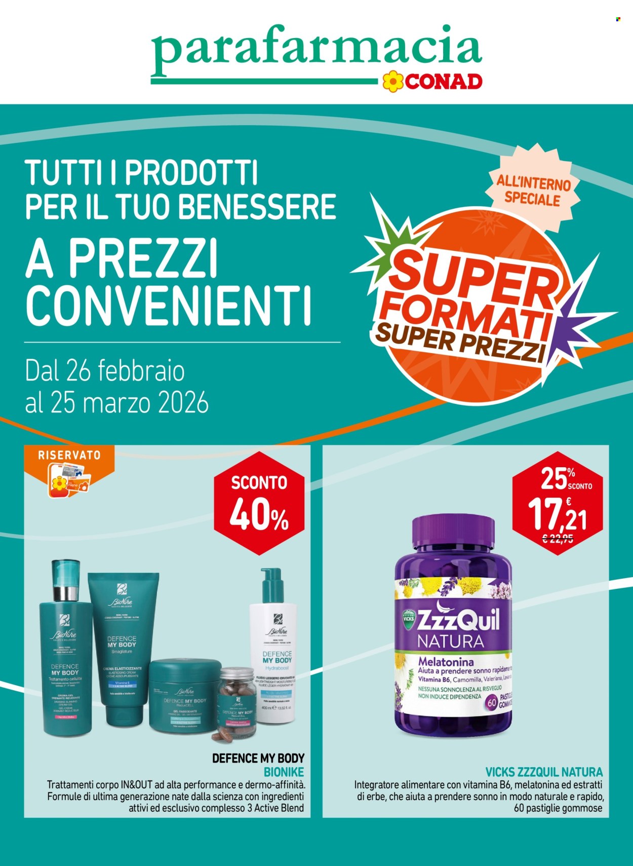 Volantino Parafarmacia Conad - 26/2/2026 - 25/3/2026. Pagina 1