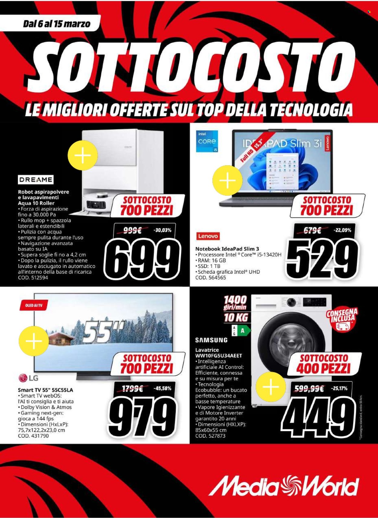 Volantino MediaWorld - 6/3/2026 - 15/3/2026. Pagina 1