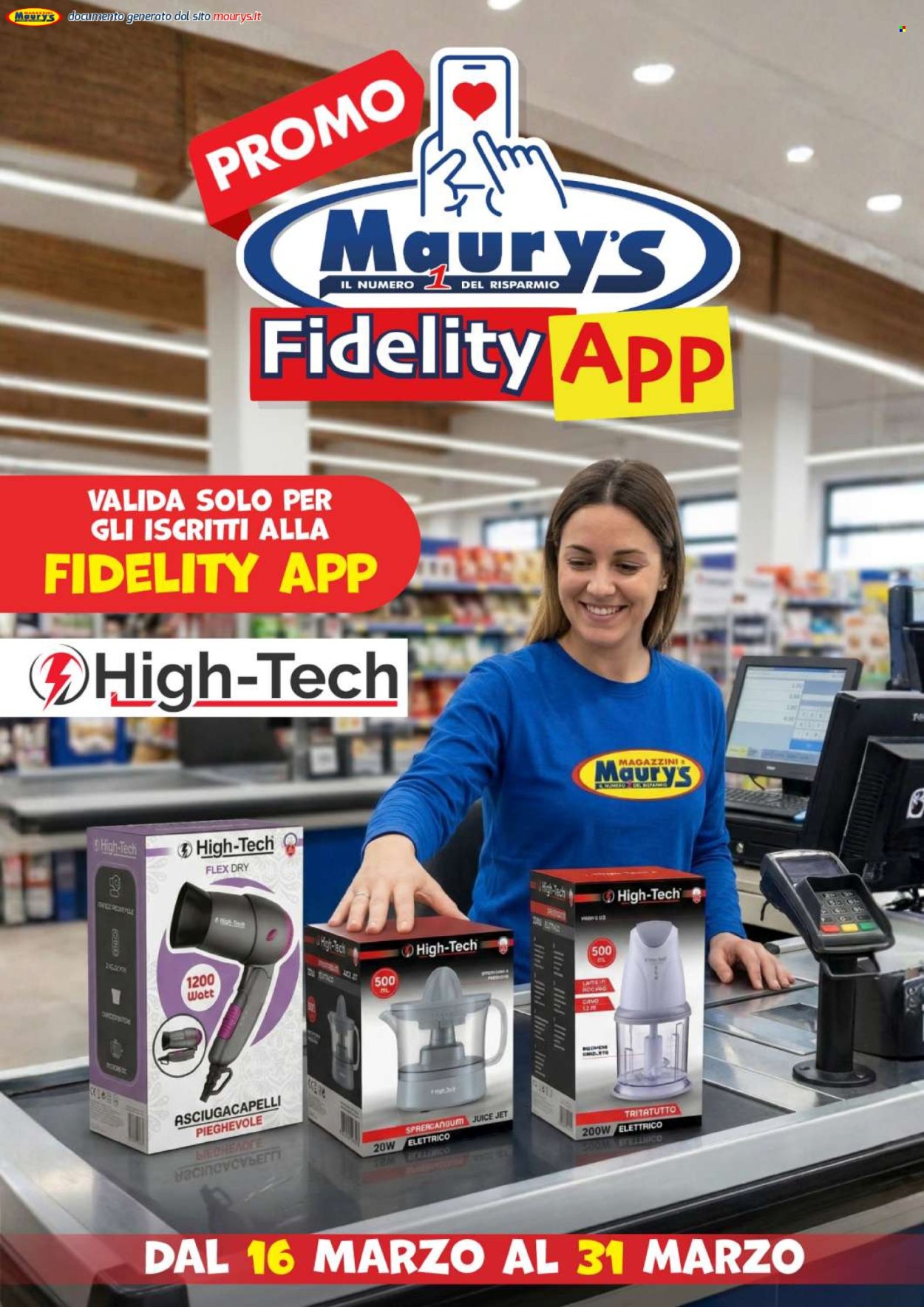 Volantino Maury's - 16/3/2026 - 31/3/2026. Pagina 1