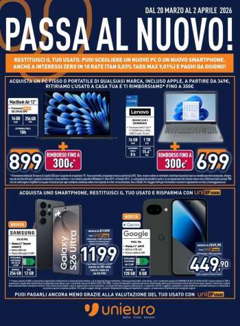 Volantino Unieuro - 20/3/2026 - 2/4/2026.