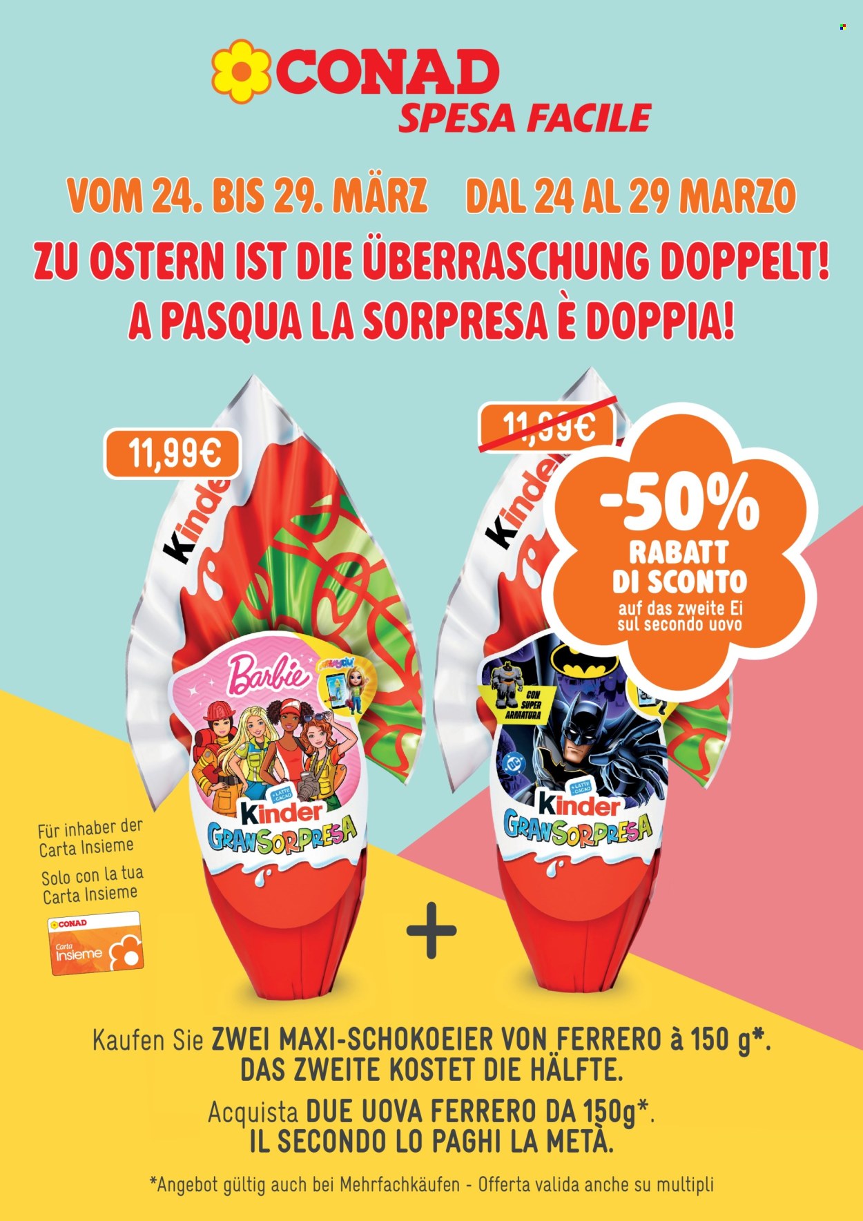 Leták Spesa Facile Conad - 24.3.2026 - 29.3.2026. Strana 1