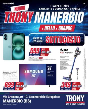Volantino Trony - 18/4/2026 - 27/4/2026.