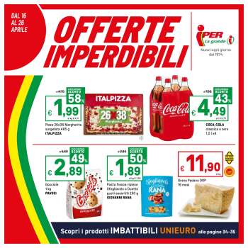 Volantino Iper, La grande i - 16/4/2026 - 26/4/2026.