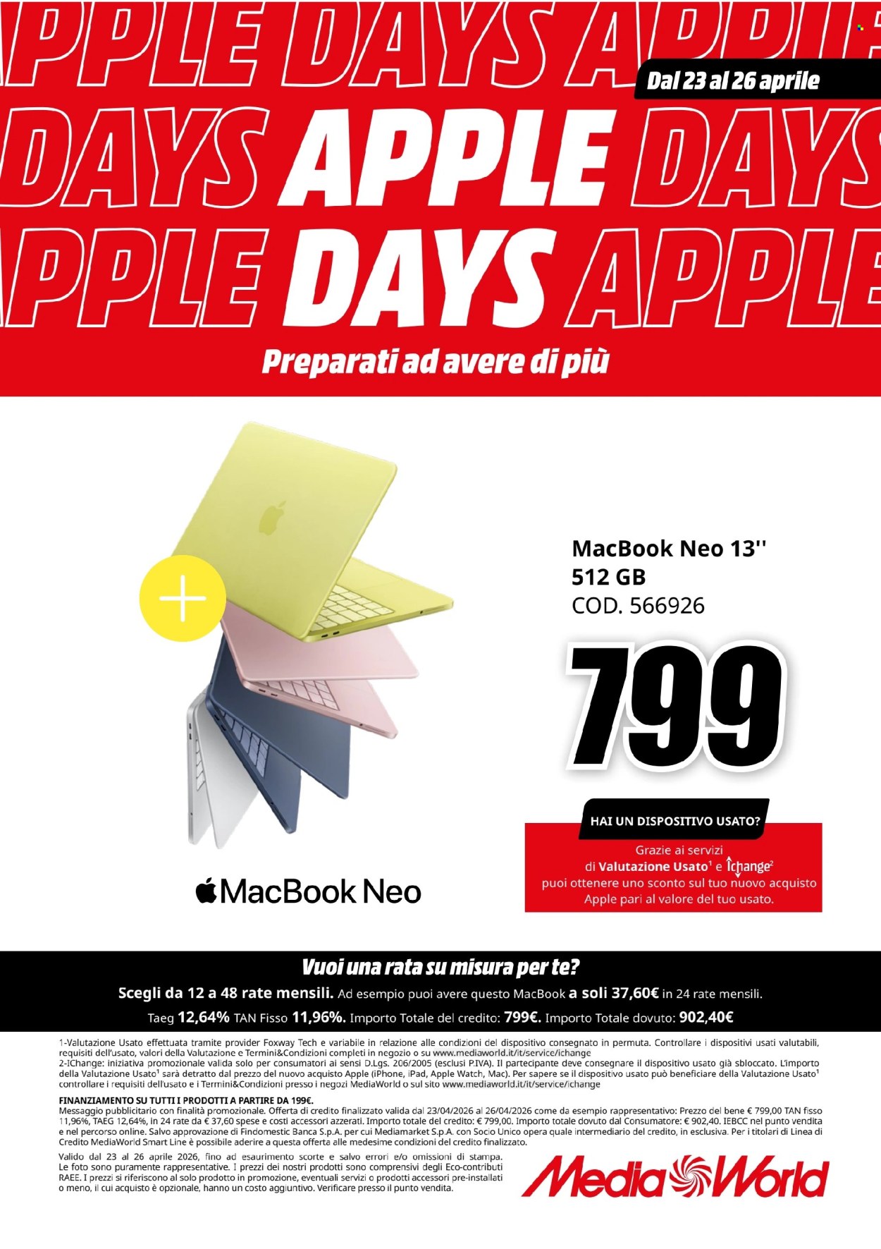 Volantino MediaWorld - 23/4/2026 - 26/4/2026. Pagina 3