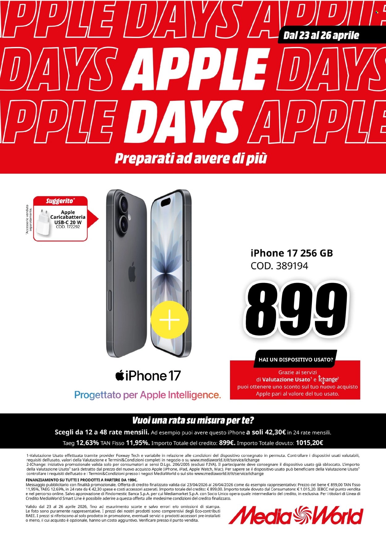 Volantino MediaWorld - 23/4/2026 - 26/4/2026. Pagina 6