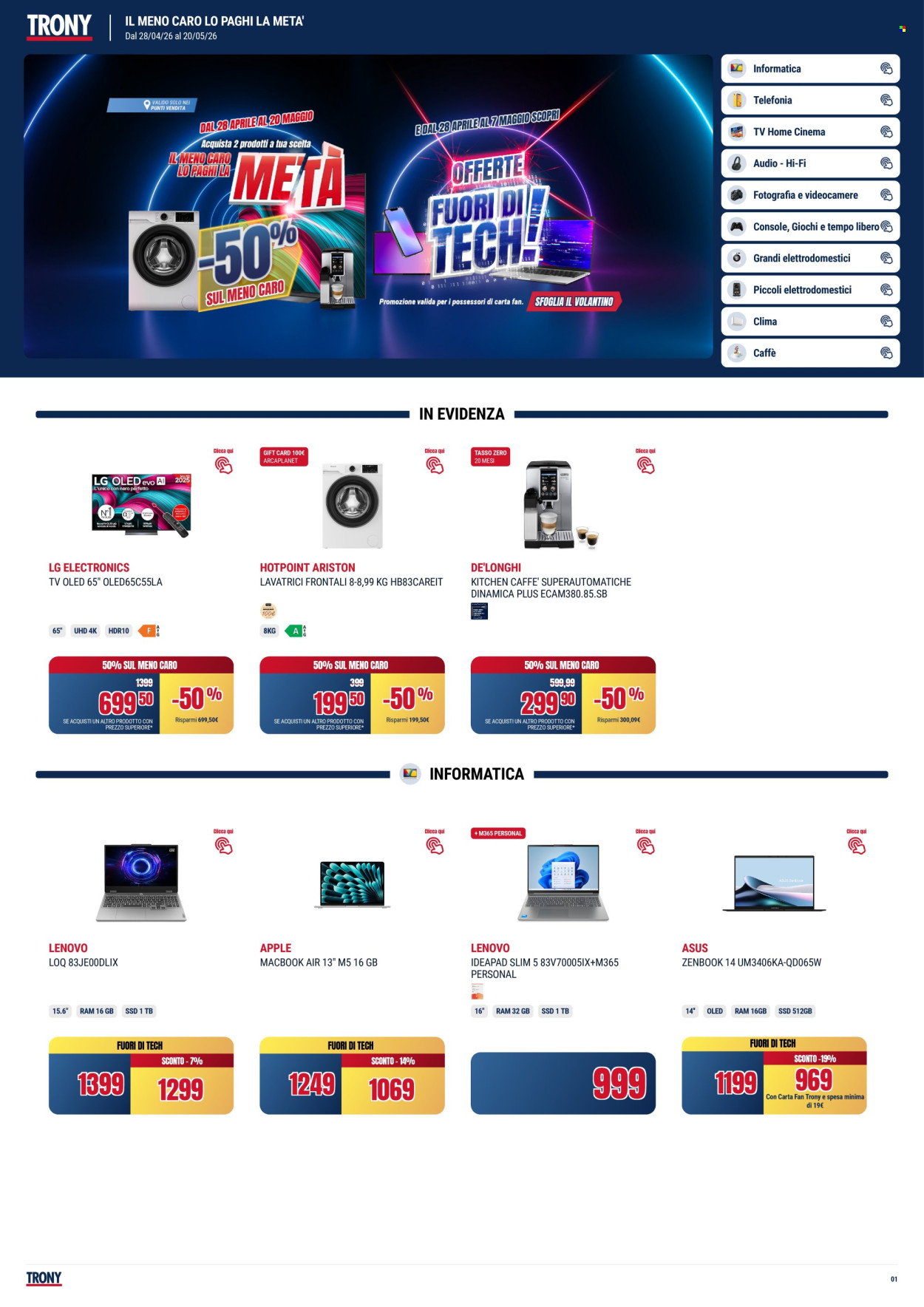 Volantino Trony - 28/4/2026 - 20/5/2026. Pagina 1