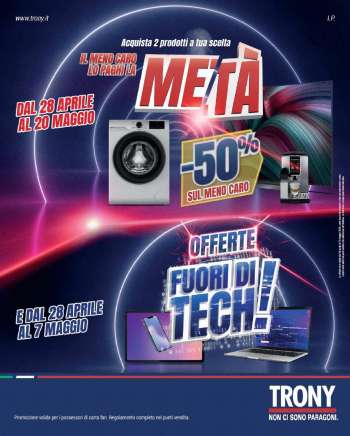 Volantino Trony - 28/4/2026 - 20/5/2026.