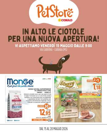 Volantino Pet Store Conad - 15/5/2026 - 20/5/2026.