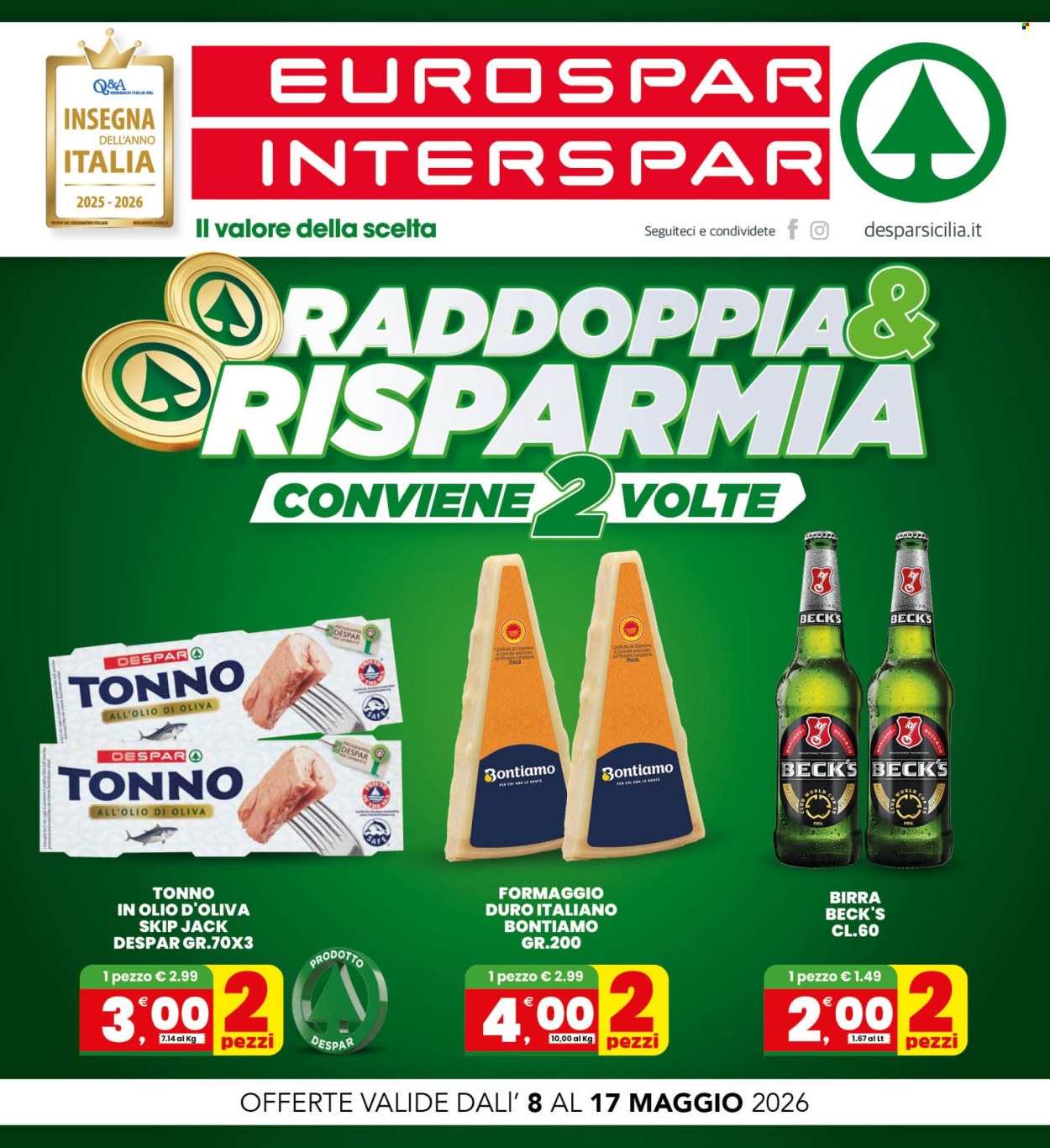 Volantino Eurospar - 8/5/2026 - 17/5/2026. Pagina 1