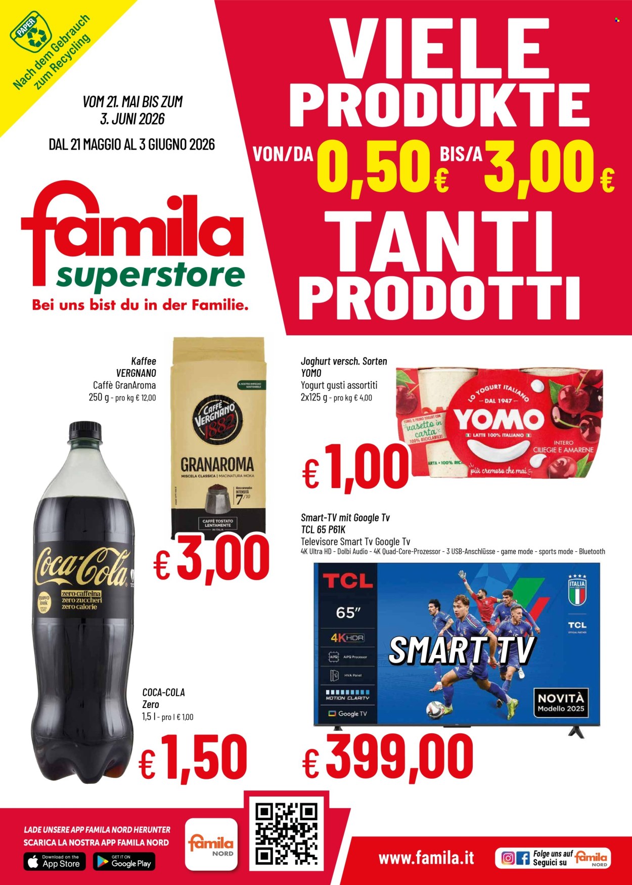 Volantino Famila - 21/5/2026 - 3/6/2026. Pagina 1