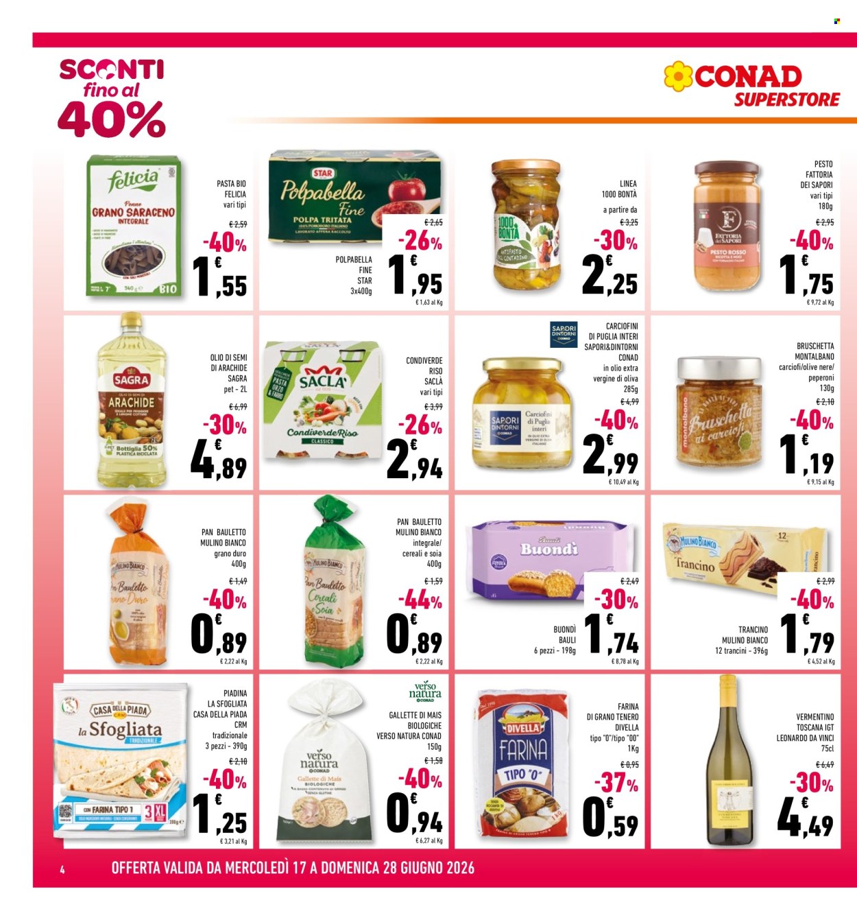 Volantino Conad Superstore - 17/6/2026 - 28/6/2026. Pagina 4