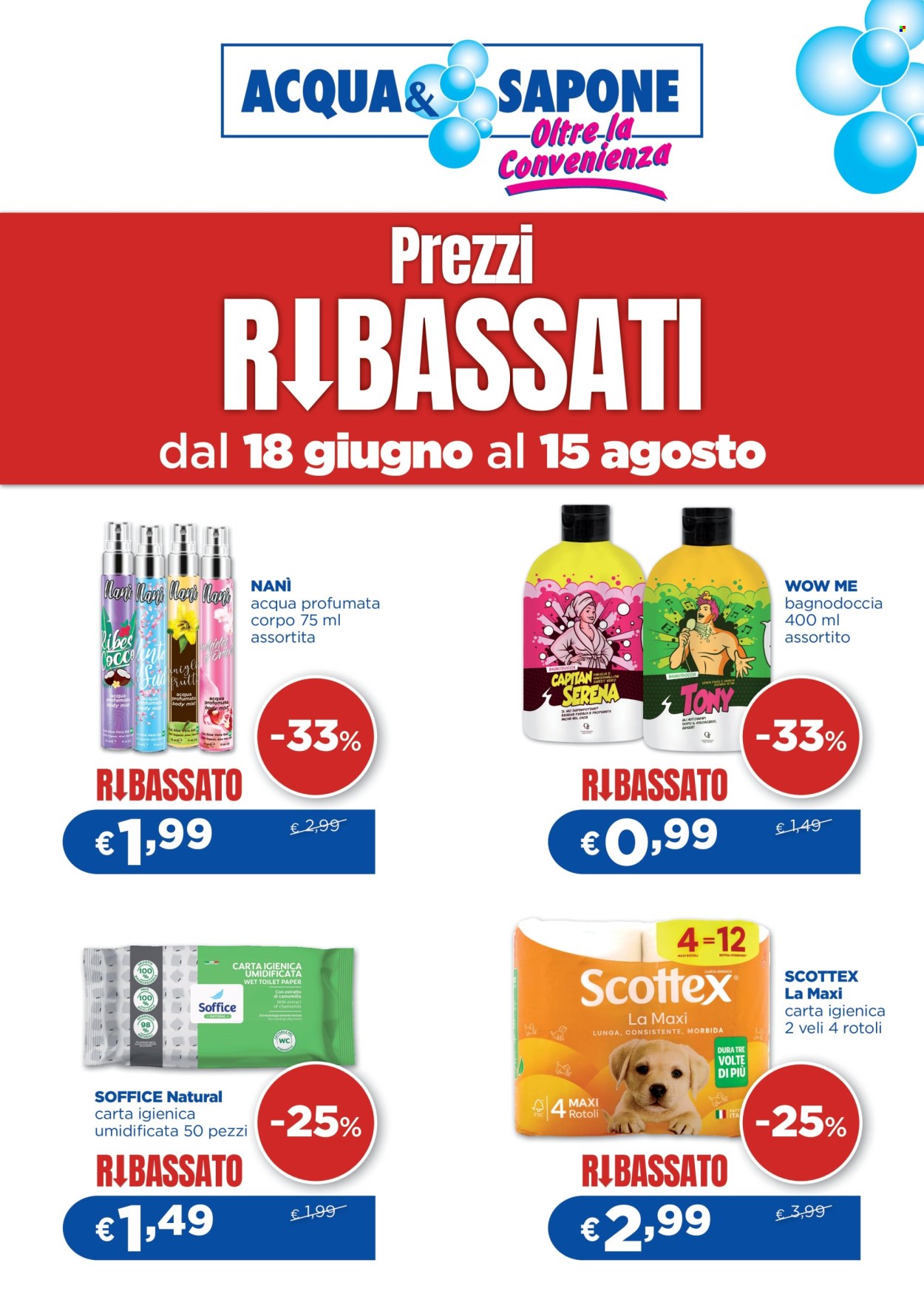 Volantino Acqua & Sapone - 18/6/2026 - 15/8/2026. Pagina 1