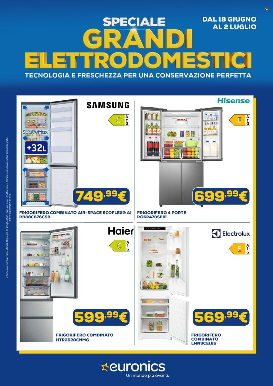 Volantino Euronics - 18/6/2026 - 2/7/2026. Pagina 1