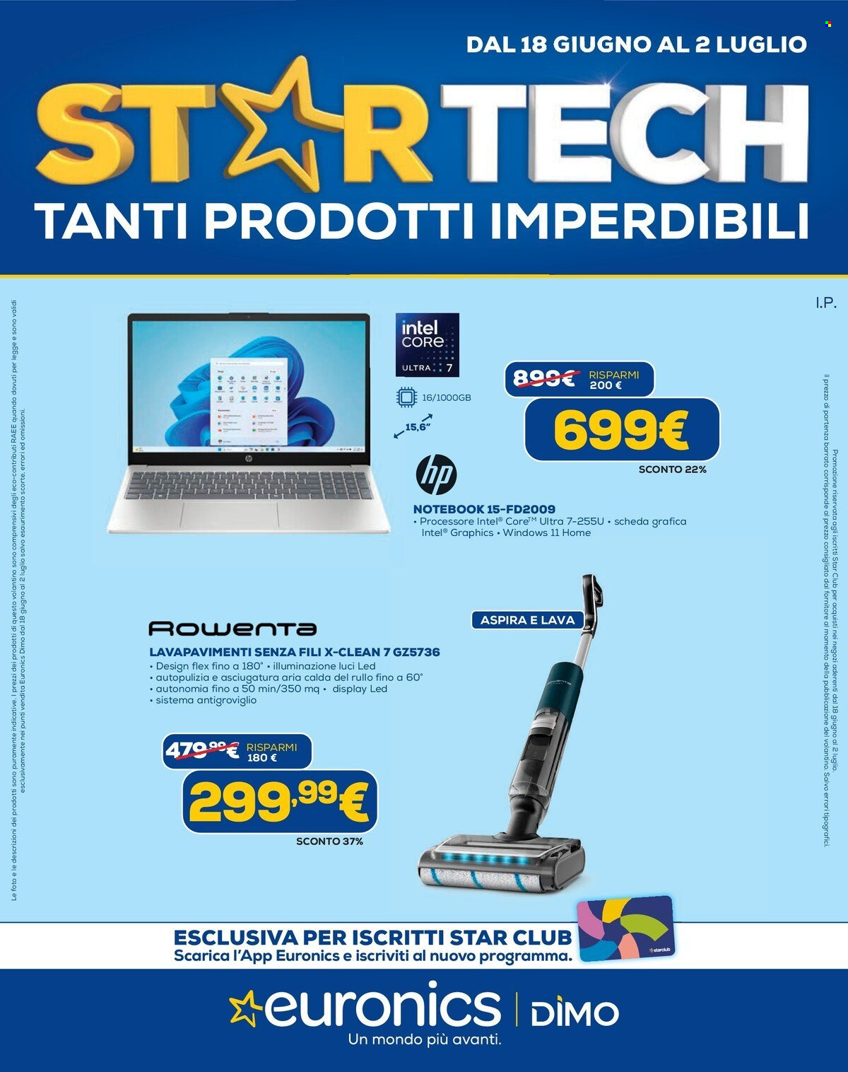 Volantino Euronics - 18/6/2026 - 2/7/2026. Pagina 1
