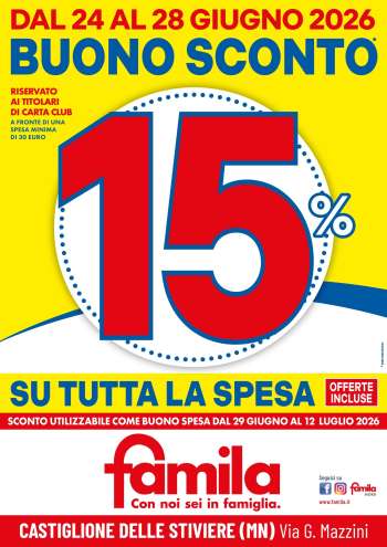 Volantino Famila - 24/6/2026 - 28/6/2026.