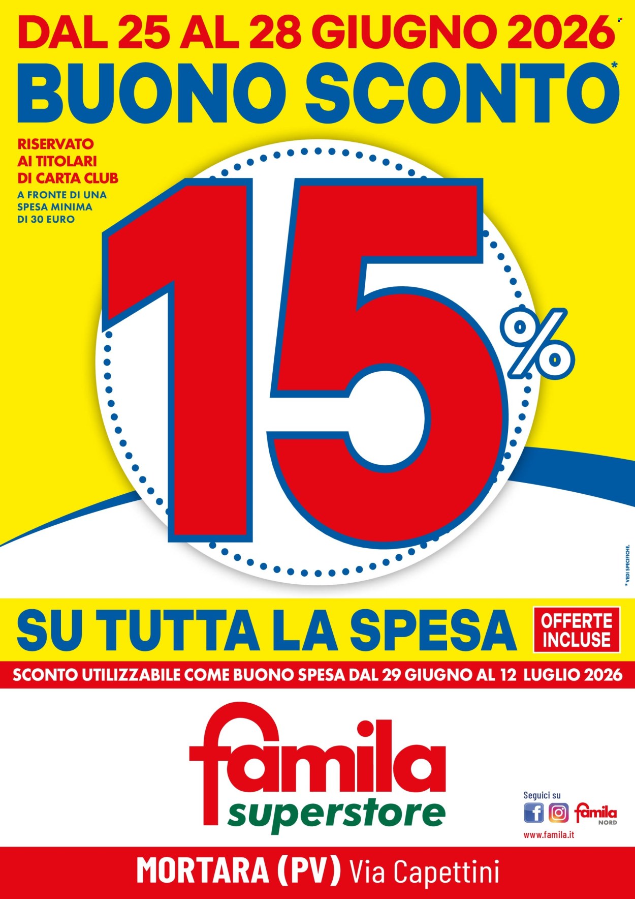 Volantino Famila - 25/6/2026 - 28/6/2026. Pagina 1
