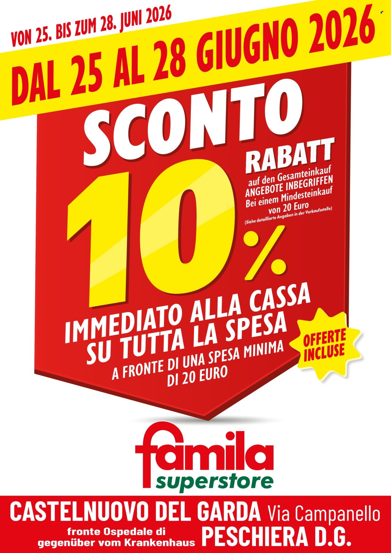 Volantino Famila - 25/6/2026 - 28/6/2026. Pagina 1