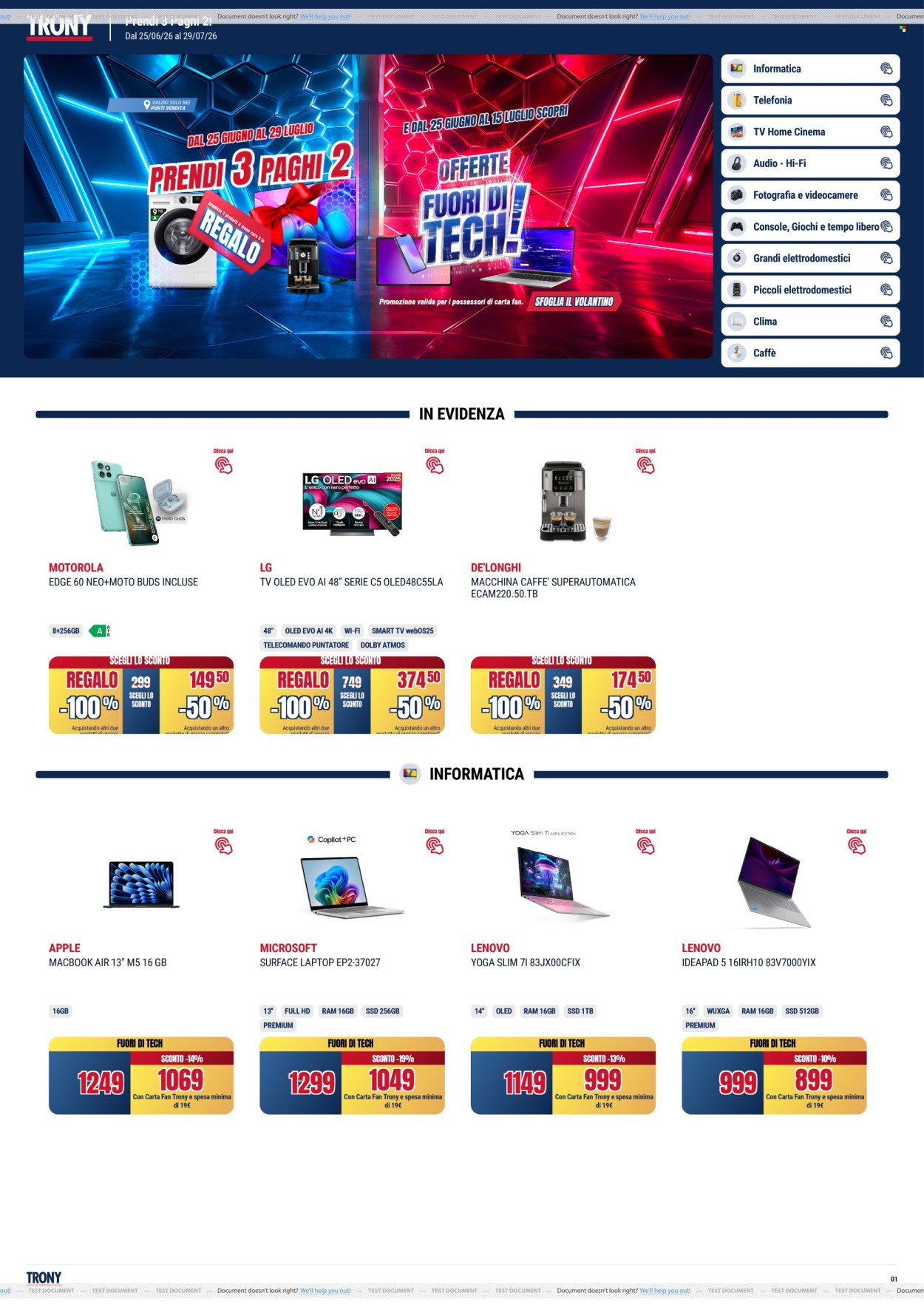 Volantino Trony - 25/6/2026 - 29/7/2026. Pagina 1