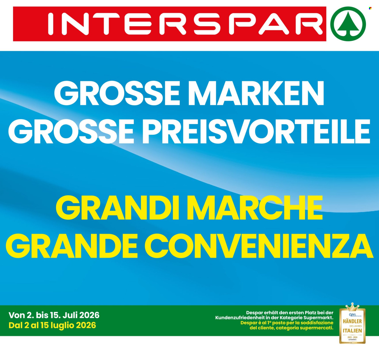 Volantino Interspar - 2/7/2026 - 15/7/2026. Pagina 1