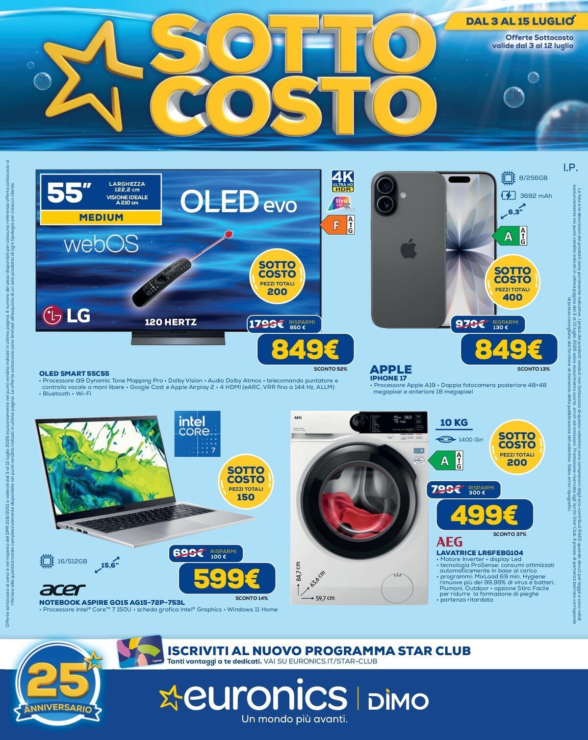 Volantino Euronics - 3/7/2026 - 15/7/2026. Pagina 1