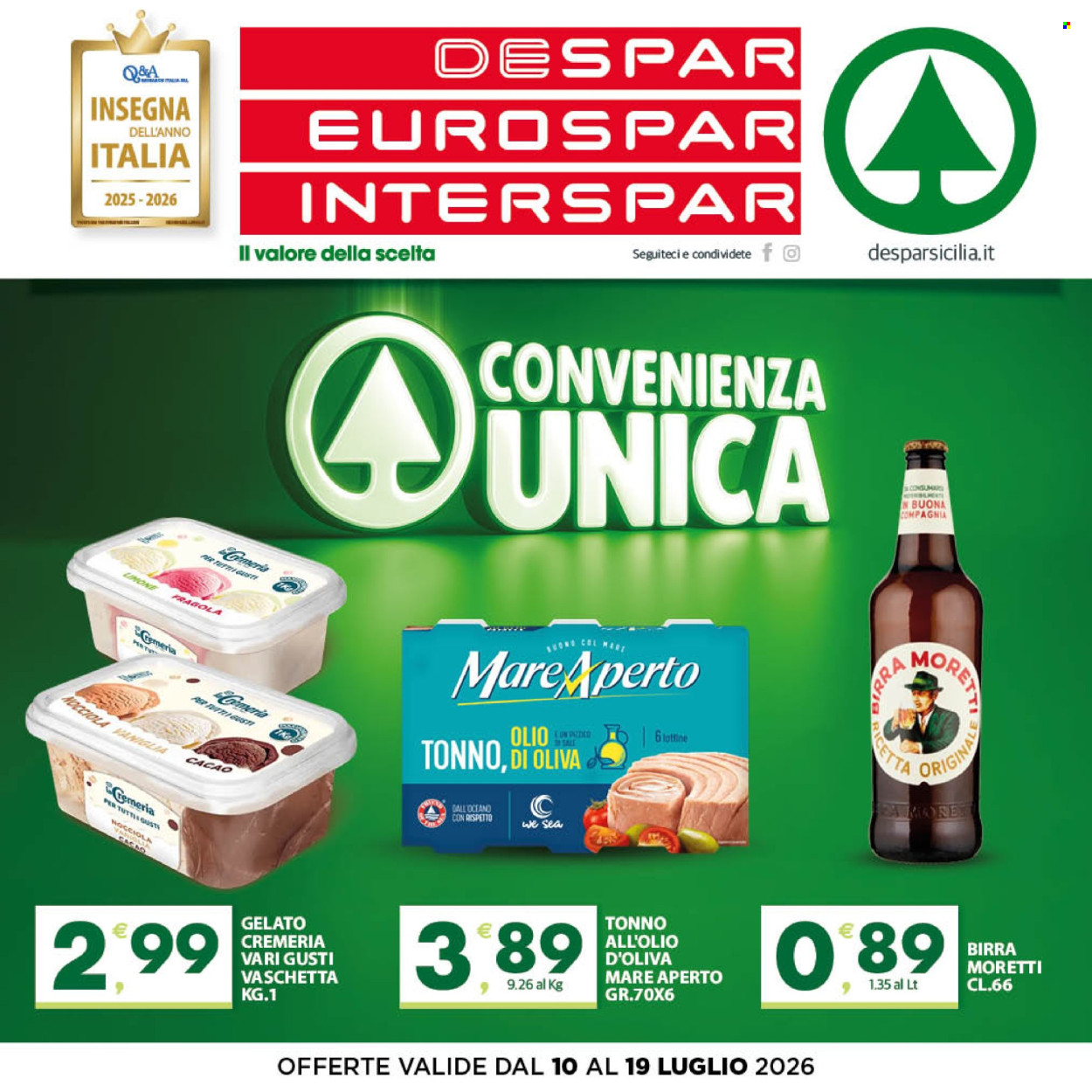Volantino Eurospar - 10/7/2026 - 19/7/2026. Pagina 1