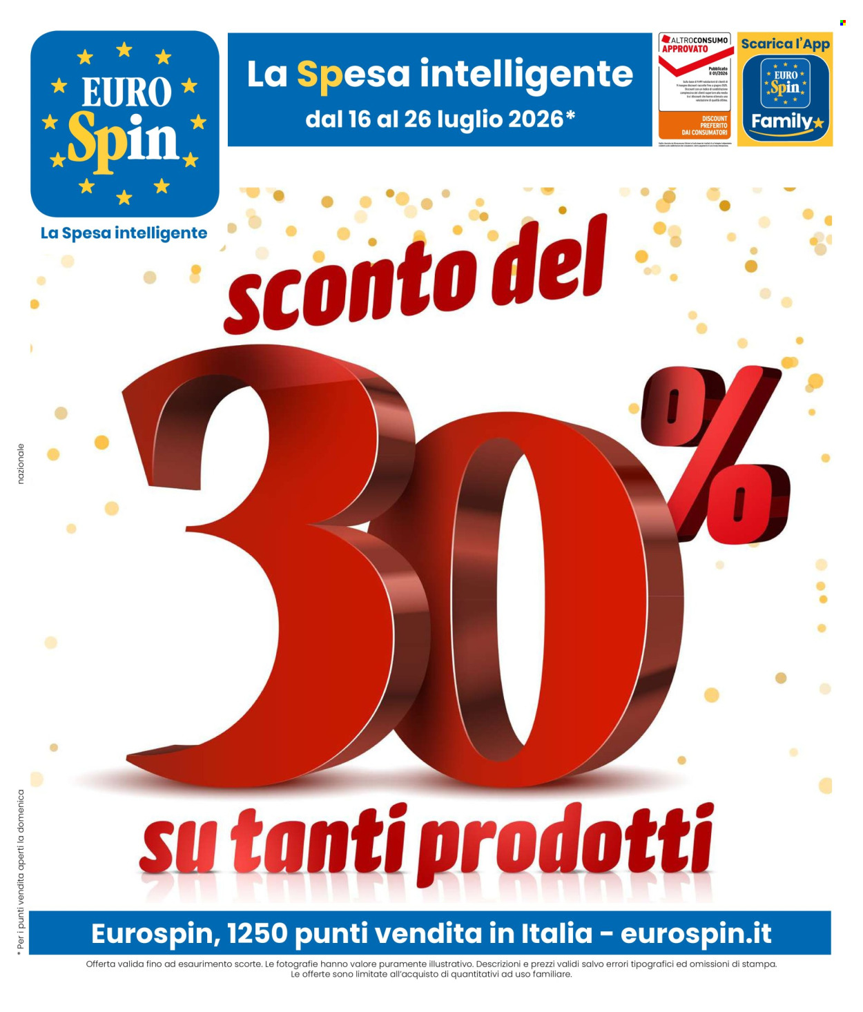 Volantino EuroSpin - 16/7/2026 - 26/7/2026. Pagina 1