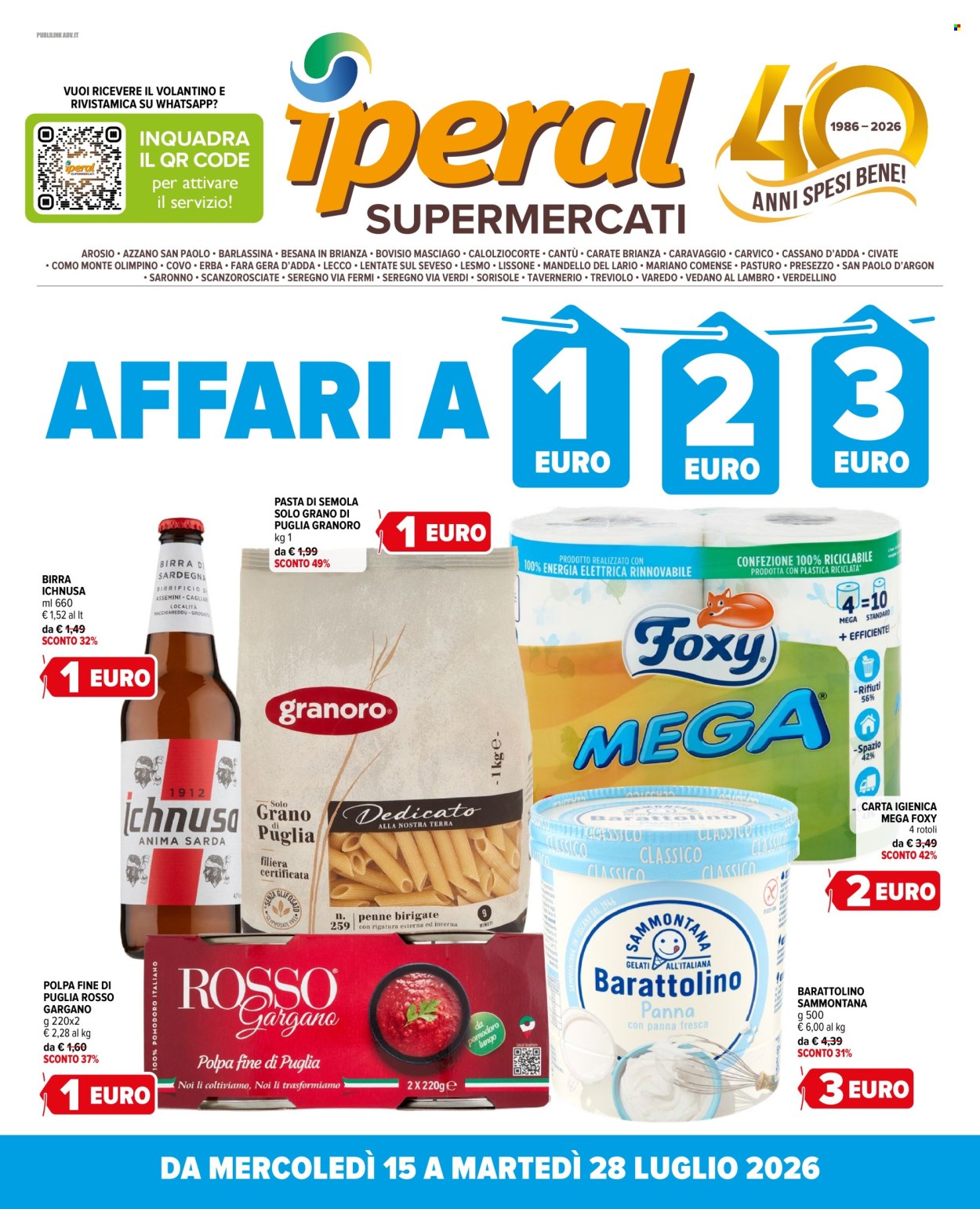 Volantino Iperal - 15/7/2026 - 28/7/2026. Pagina 1