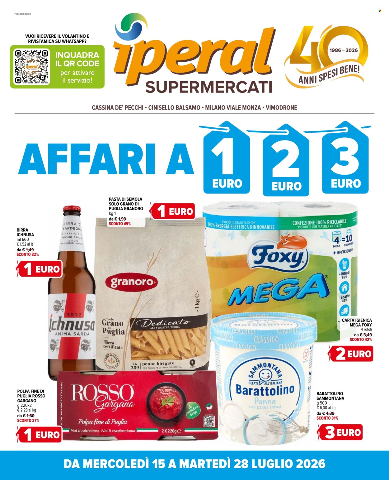 Volantino Iperal - 15/7/2026 - 28/7/2026. Pagina 1