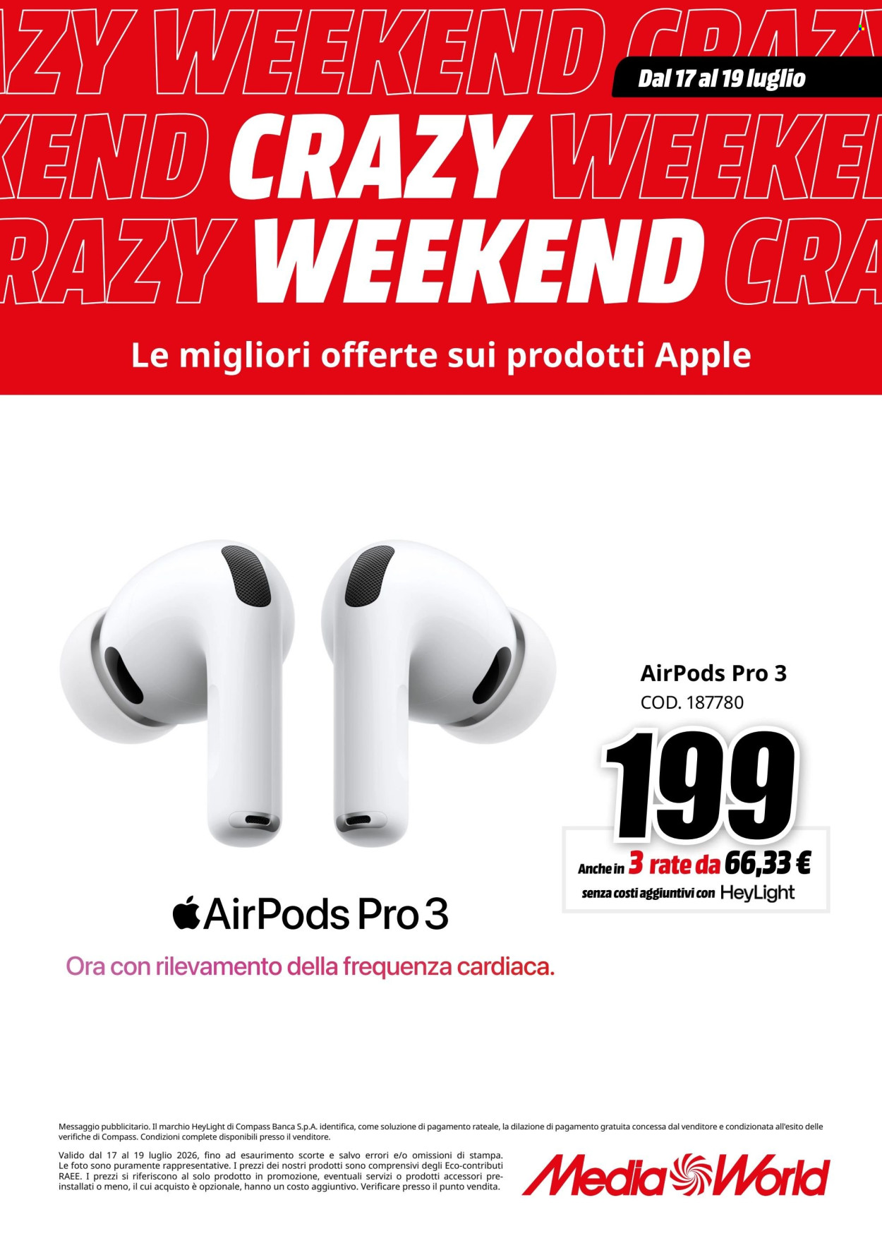 Volantino MediaWorld - 17/7/2026 - 19/7/2026. Pagina 3