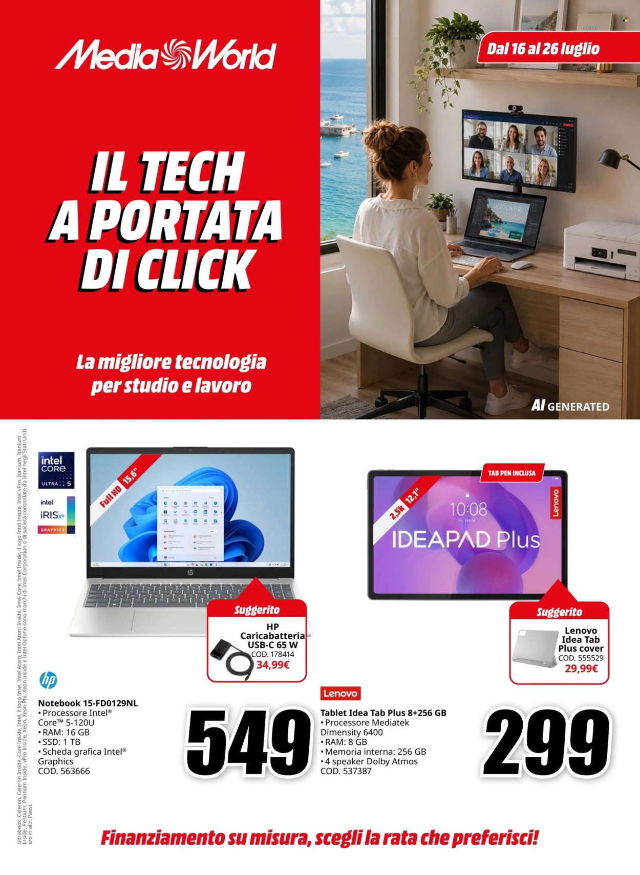 Volantino MediaWorld - 16/7/2026 - 29/7/2026. Pagina 1