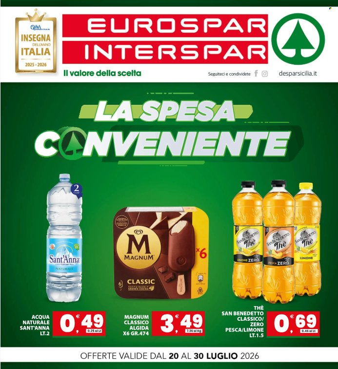 Volantino Eurospar - 20/7/2026 - 30/7/2026. Pagina 1