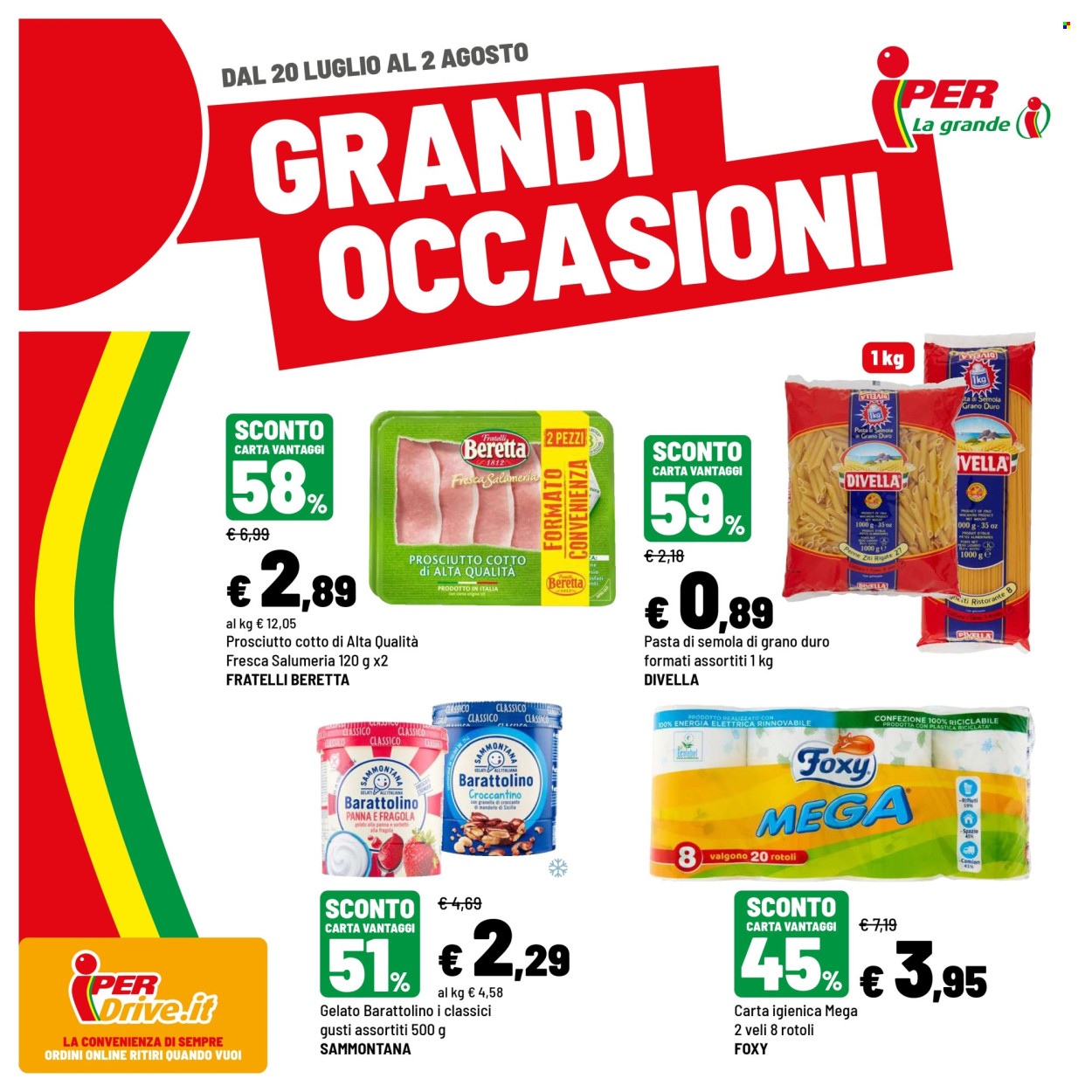 Volantino Iper, La grande i - 20/7/2026 - 2/8/2026. Pagina 1