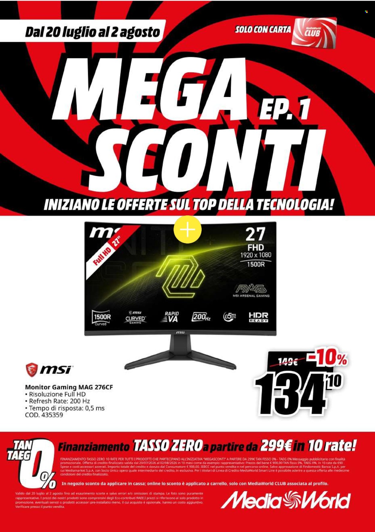 Volantino MediaWorld - 20/7/2026 - 2/8/2026. Pagina 39