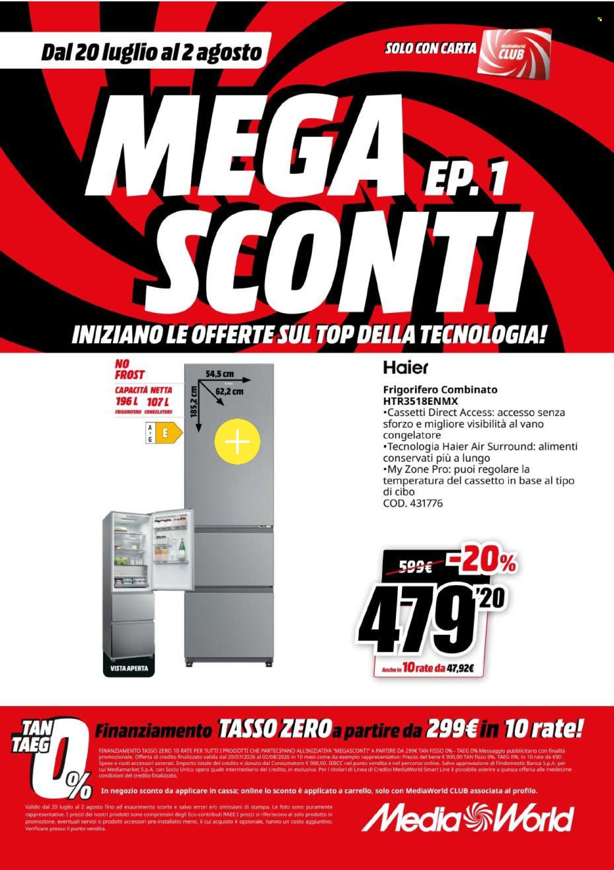 Volantino MediaWorld - 20/7/2026 - 2/8/2026. Pagina 47