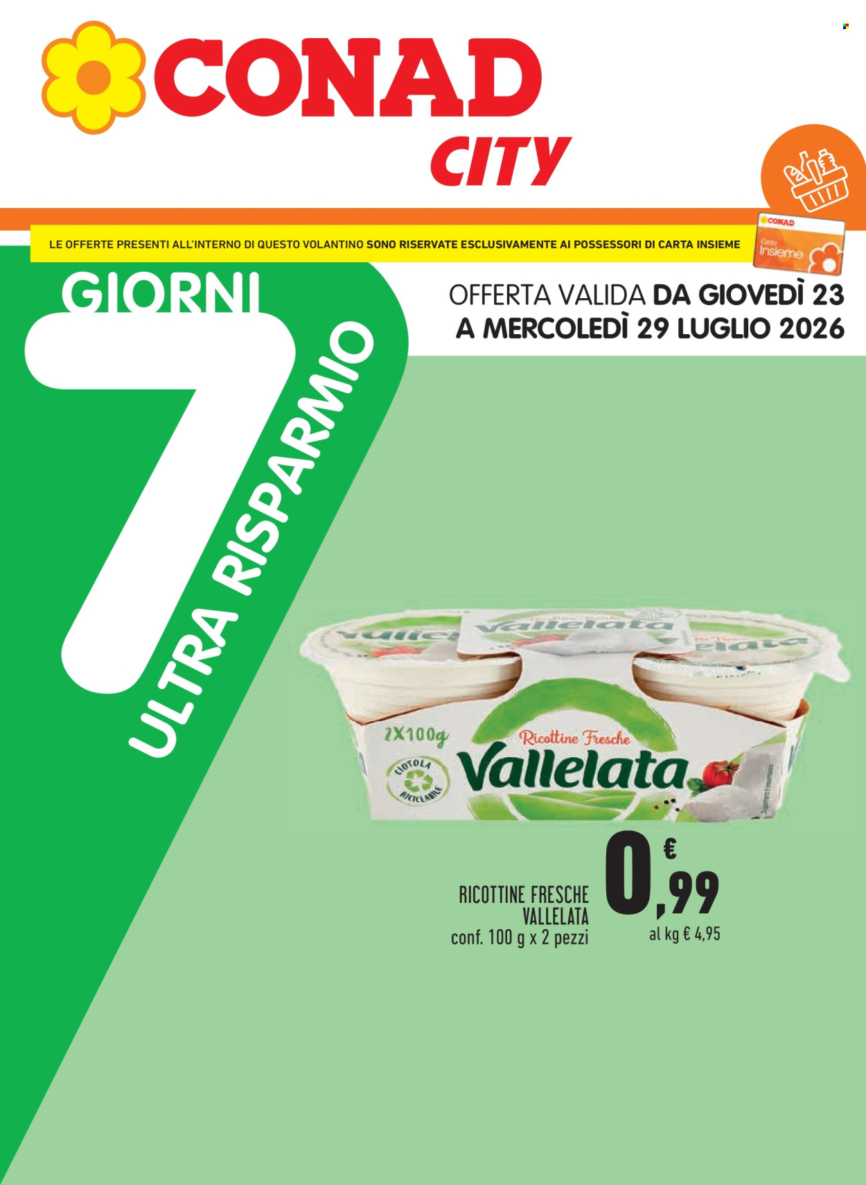 Volantino Conad City - 23/7/2026 - 29/7/2026. Pagina 1