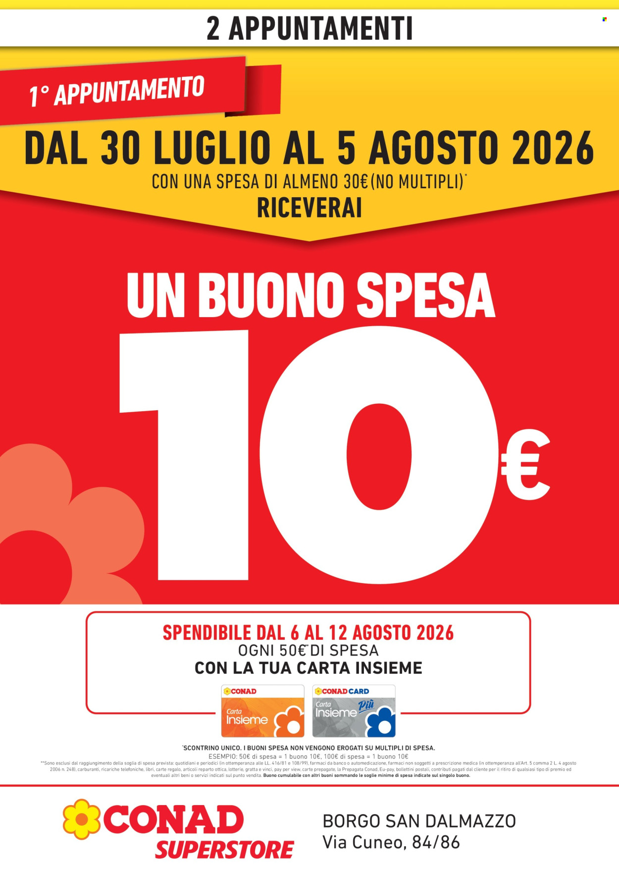 Volantino Spazio Conad - 30/7/2026 - 12/8/2026. Pagina 1