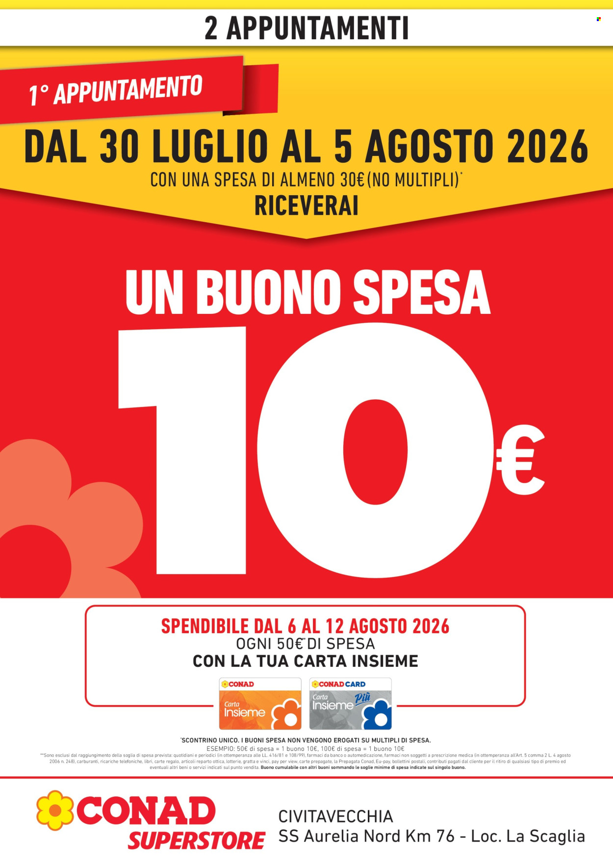 Volantino Conad Superstore - 30/7/2026 - 12/8/2026. Pagina 1