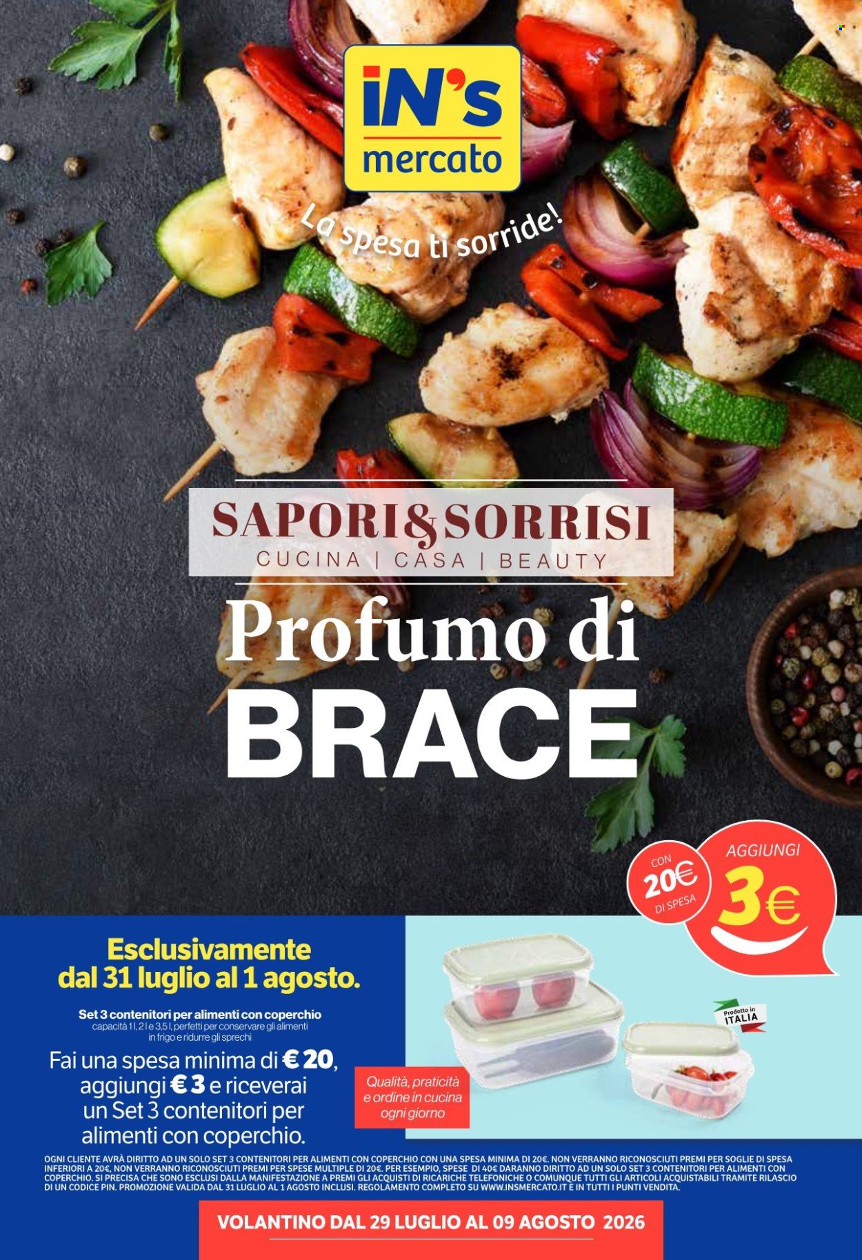 Volantino iN's Mercato - 29/7/2026 - 9/8/2026. Pagina 1
