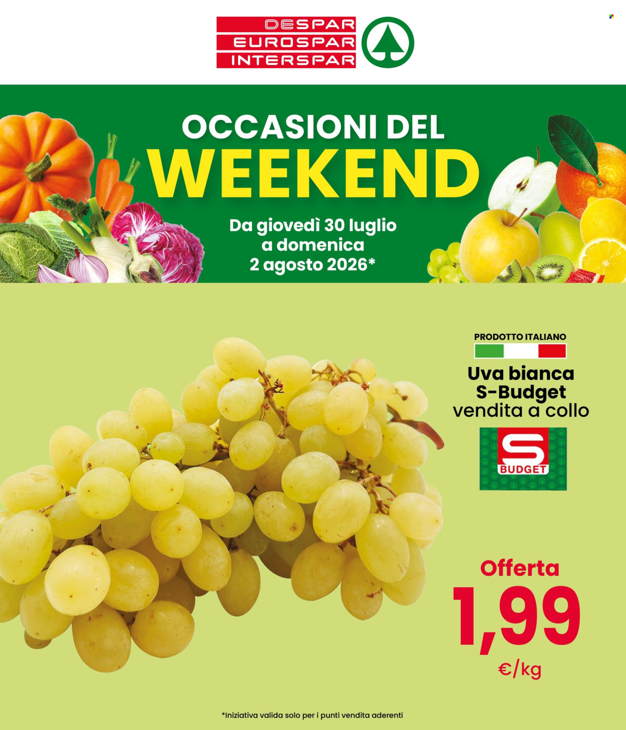 Volantino Interspar - 30/7/2026 - 12/8/2026. Pagina 1