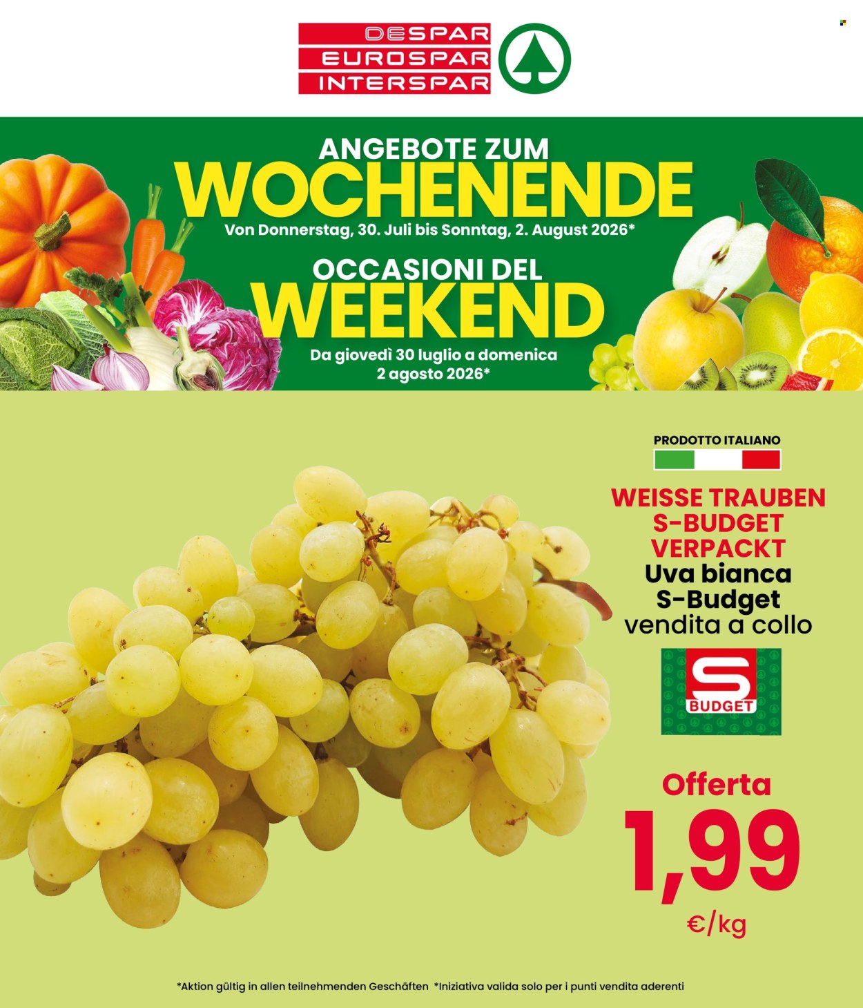Volantino Eurospar - 30/7/2026 - 2/8/2026. Pagina 1